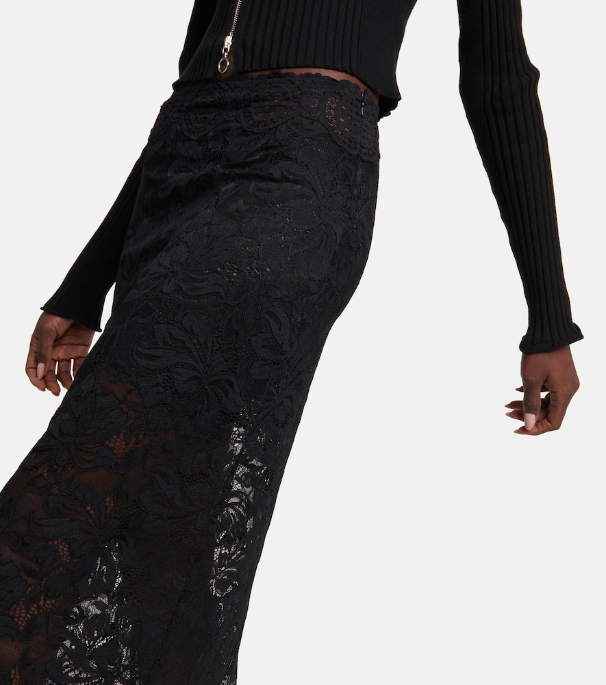 Layered lace midi skirt