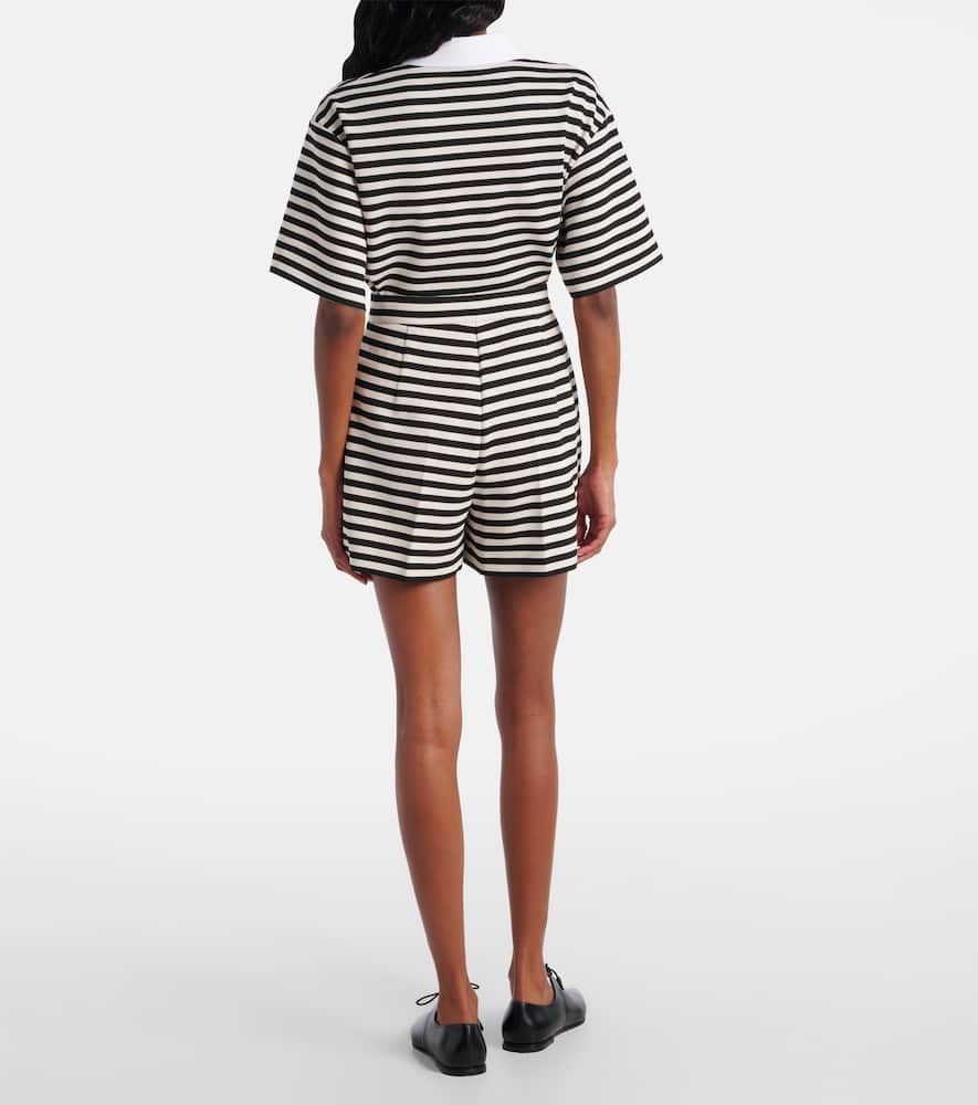 Ornica striped high-rise shorts