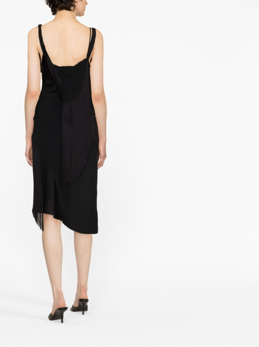 - Asymmetric Fringe Mini Dress