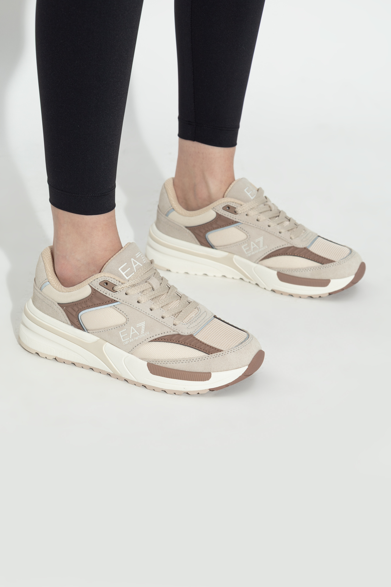 Sports Shoes With Logo, Women's, Beige
