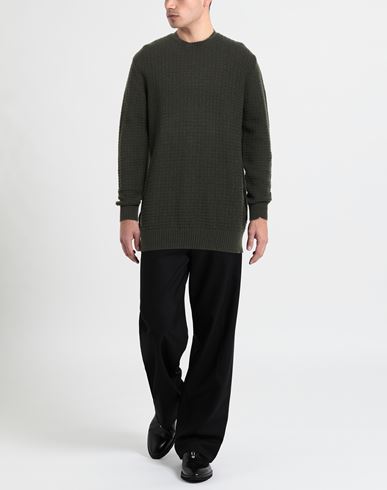 Man Sweater Military green Size 46 Wool, Polyamide