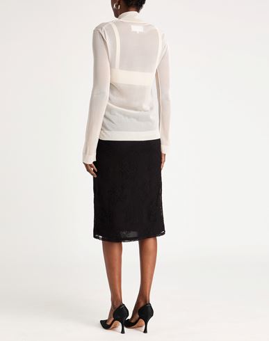 Woman Turtleneck Cream Size S Silk