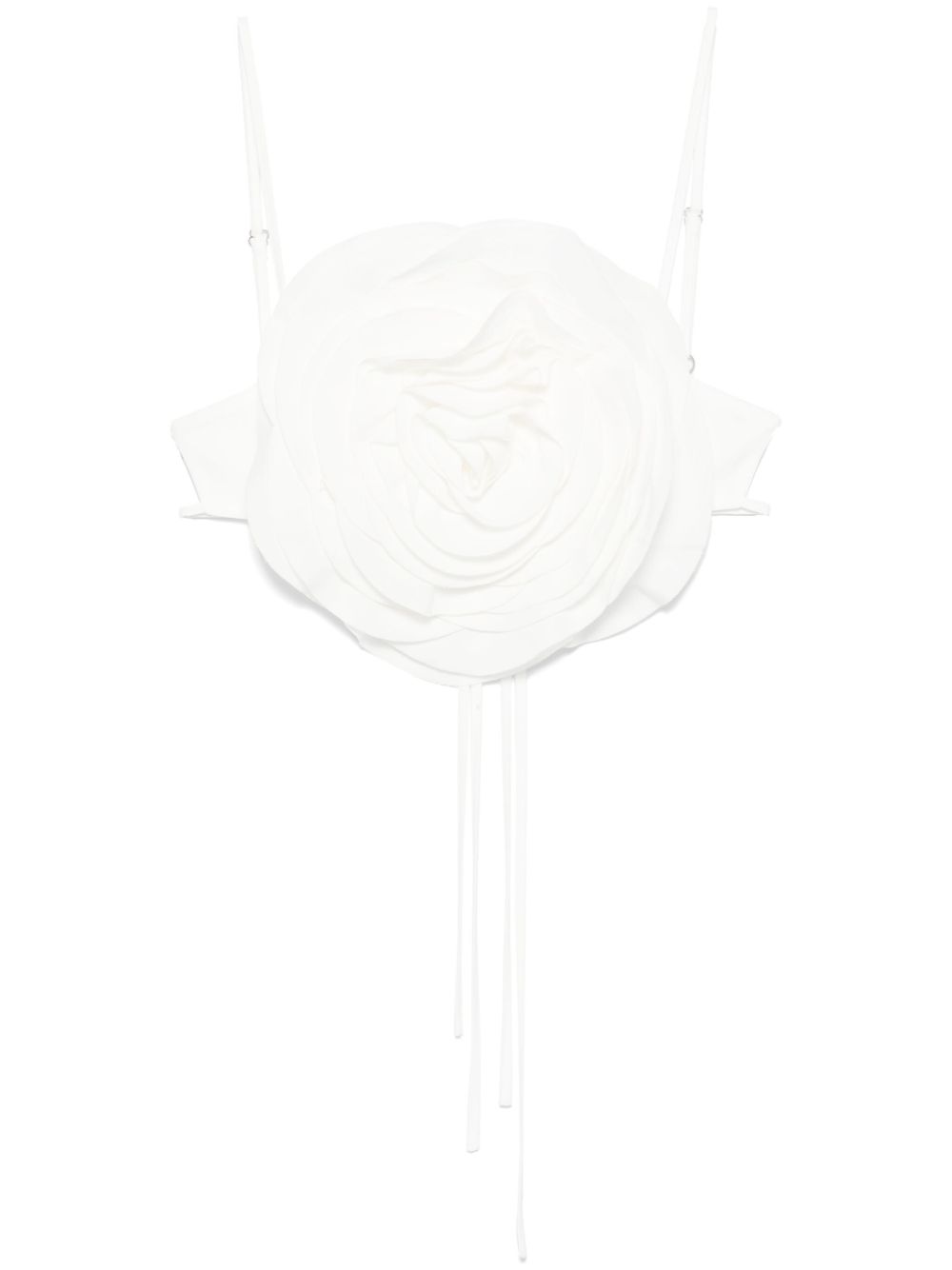 Floral-appliqué top - White