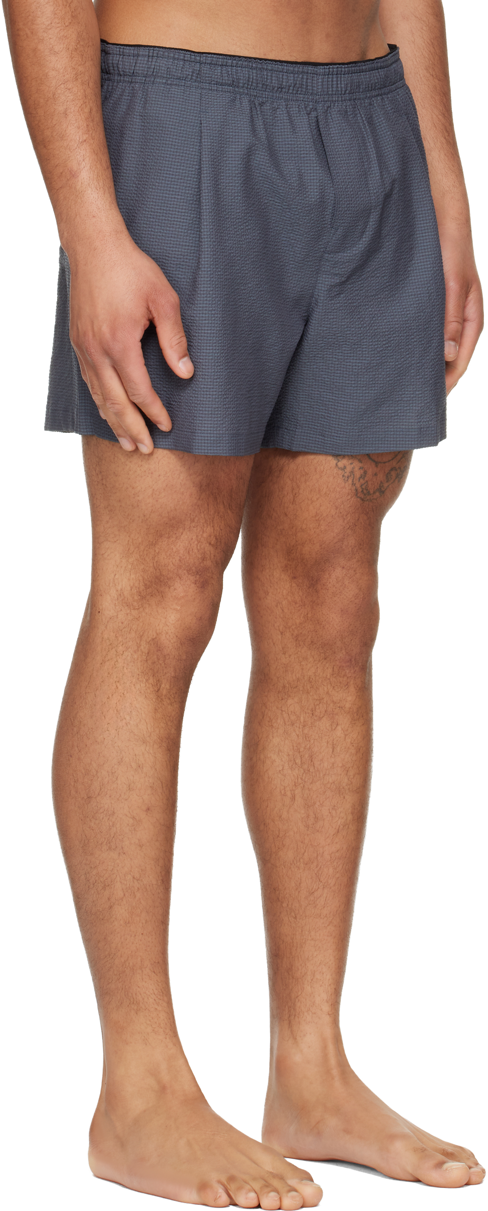 Gray Boxer Swim Shorts