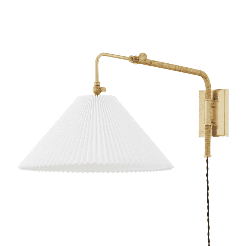 Aged Brass One Light Wall Sconce from the Dorset Collection