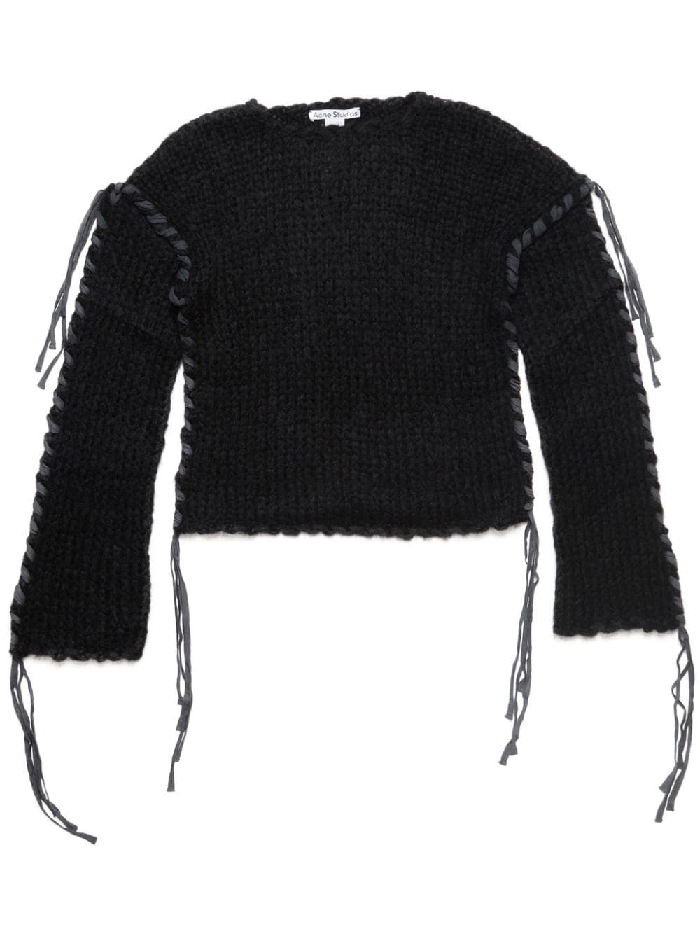 Wool Blend Crewneck Sweater — Black