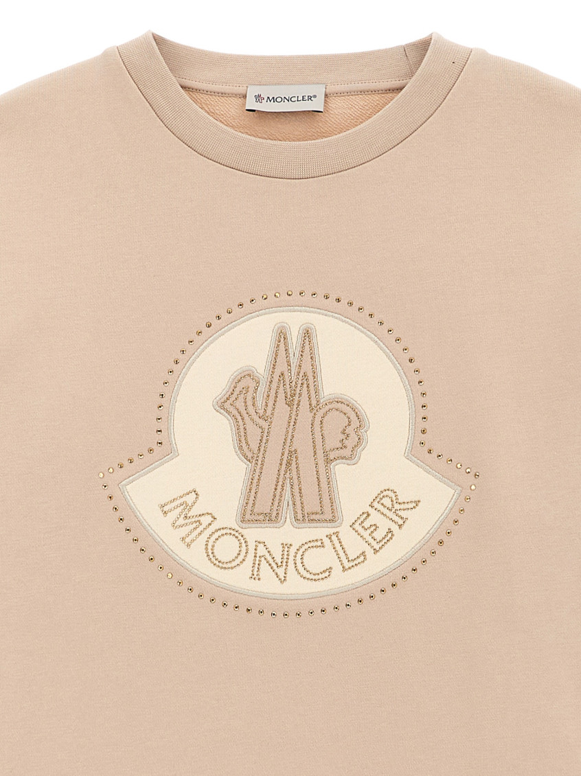 Girls Beige Logo Sweatshirt