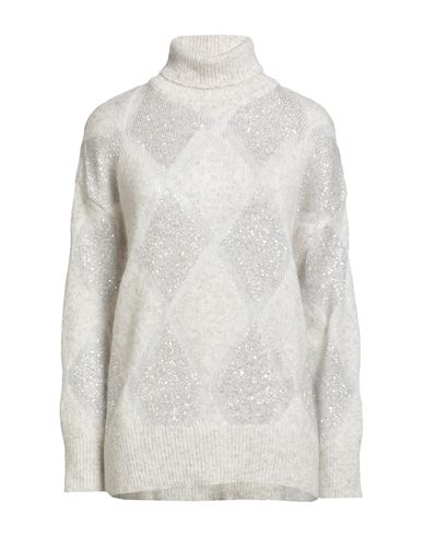Woman Turtleneck Light grey Size M Wool, Mohair wool