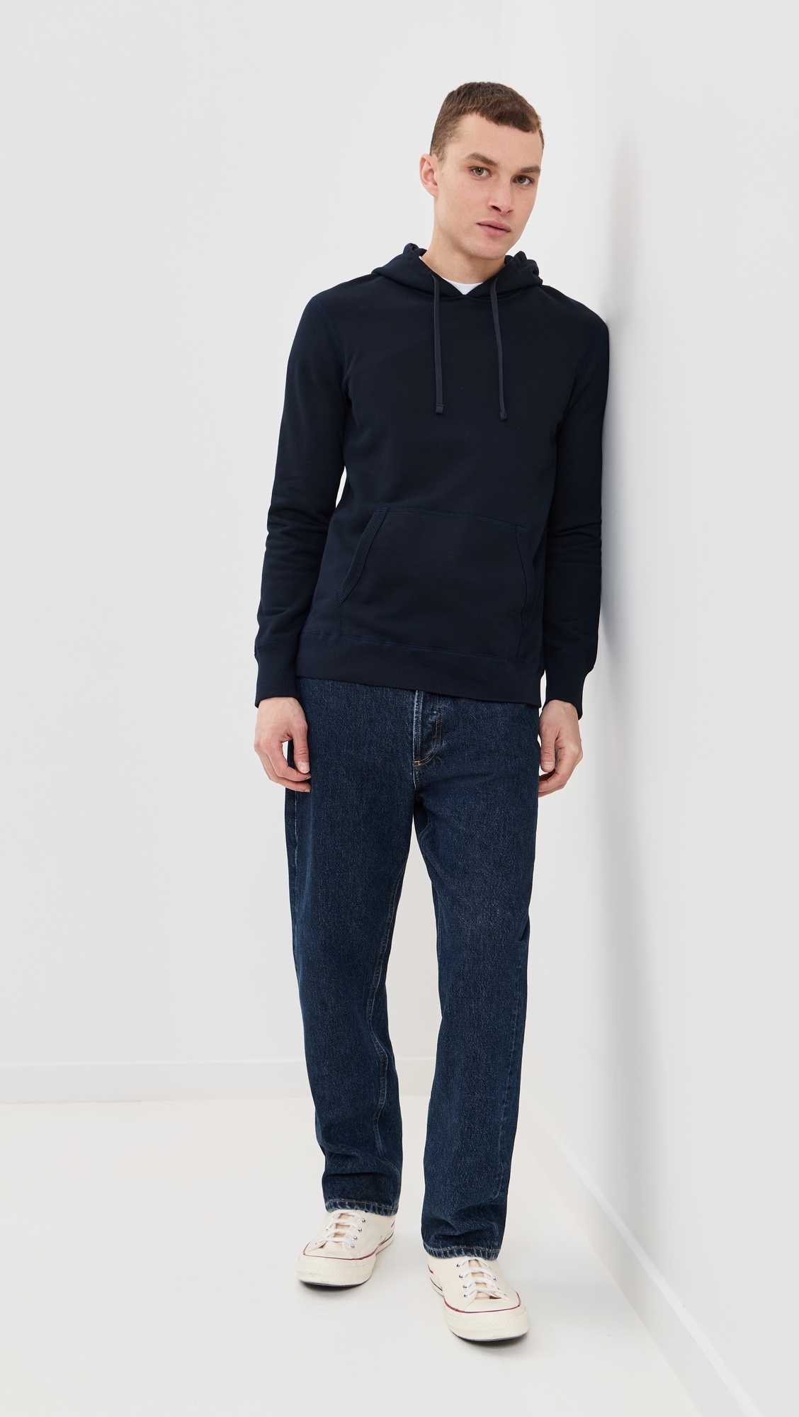Reigning Champ Midweight Terry Slim Hoodie Navy