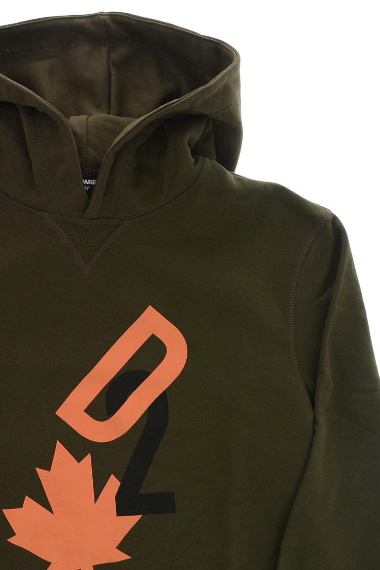 Boys Olive Graphic Hoodie