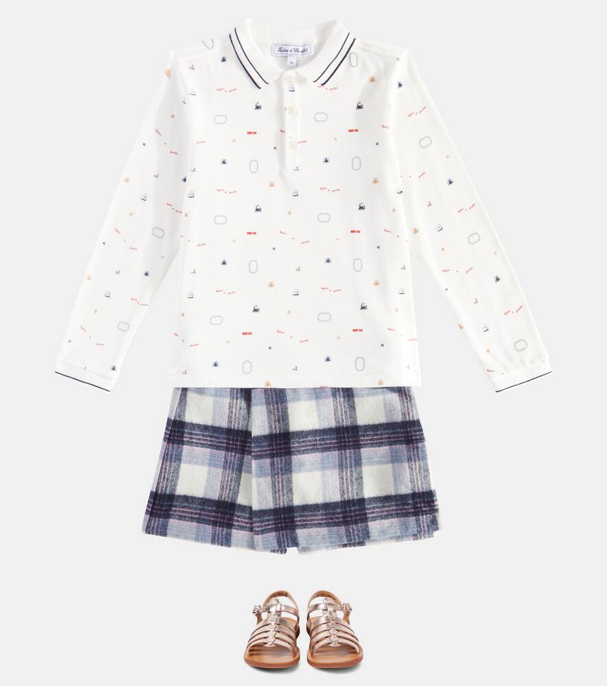 Tartine et Chocolat Checked wool-blend skort