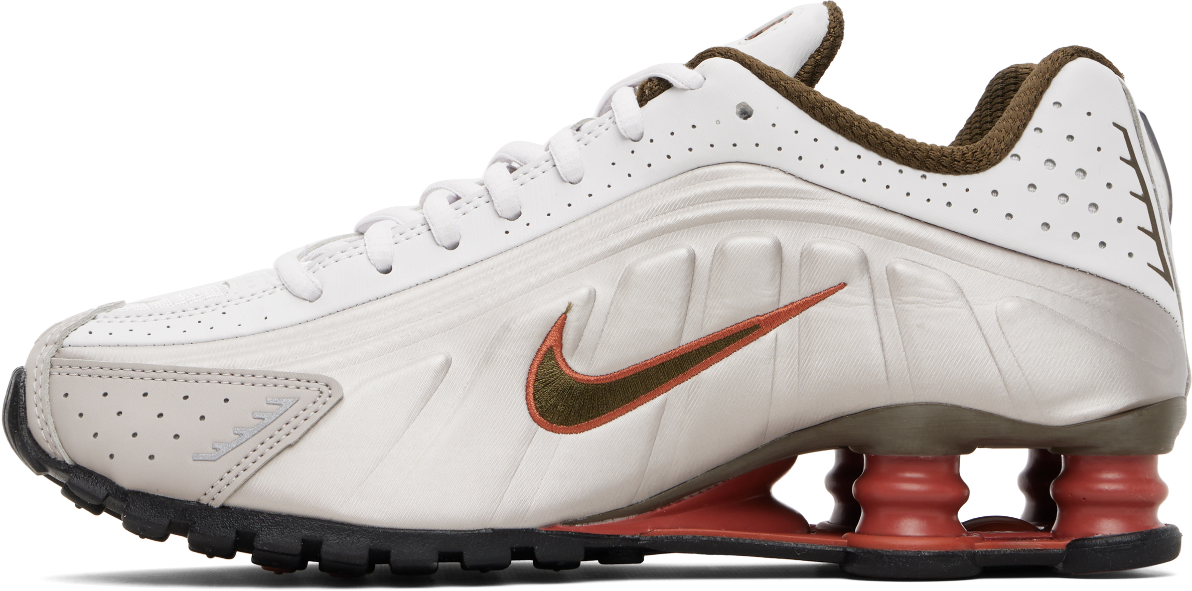 Taupe & Gray Shox R4 Sneakers