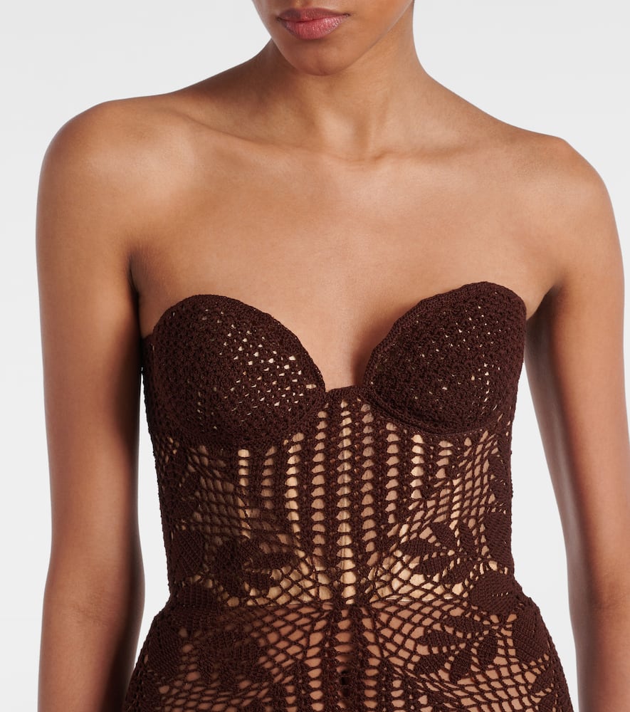Crochet cotton bustier dress