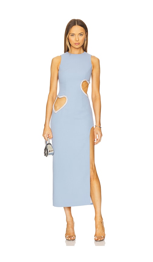MARIANNA SENCHINA First Kiss Midi Dress in Blue. L. Also in