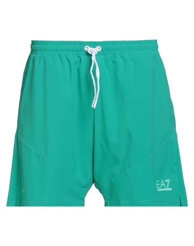 Man Shorts & Bermuda Shorts Turquoise Size M Polyester, Elastane