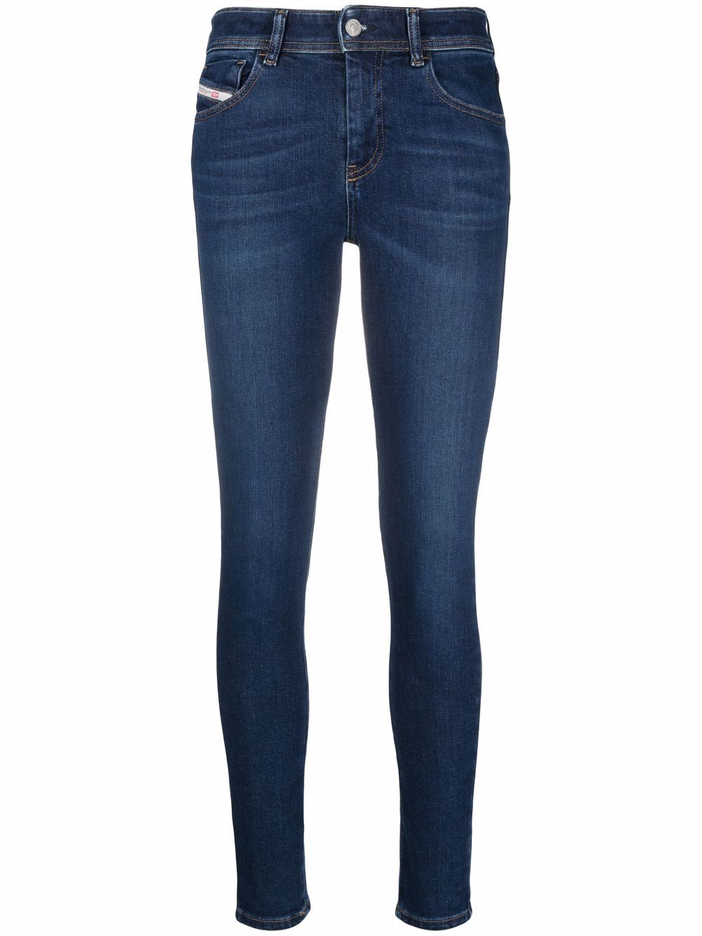 Logo-patch denim jeans - Blue