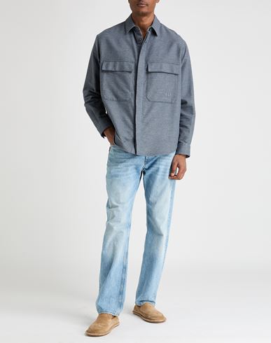 Man Jacket Grey Size 40 Cotton, Cashmere