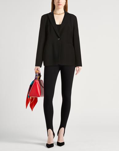 Woman Blazer Black Size 14 Polyester, Viscose, Wool, Elastane