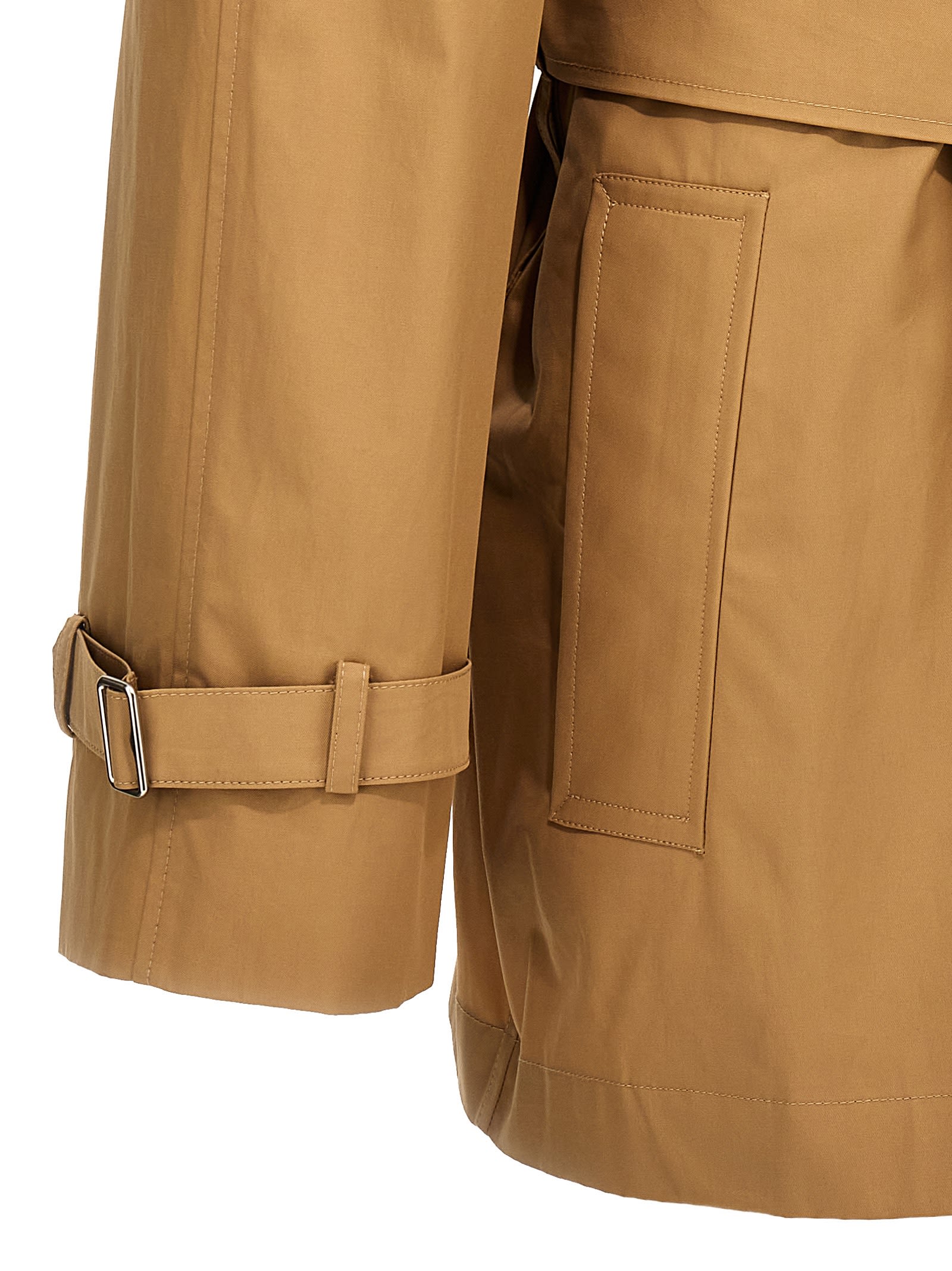 Double-Breasted Short Trench Coat