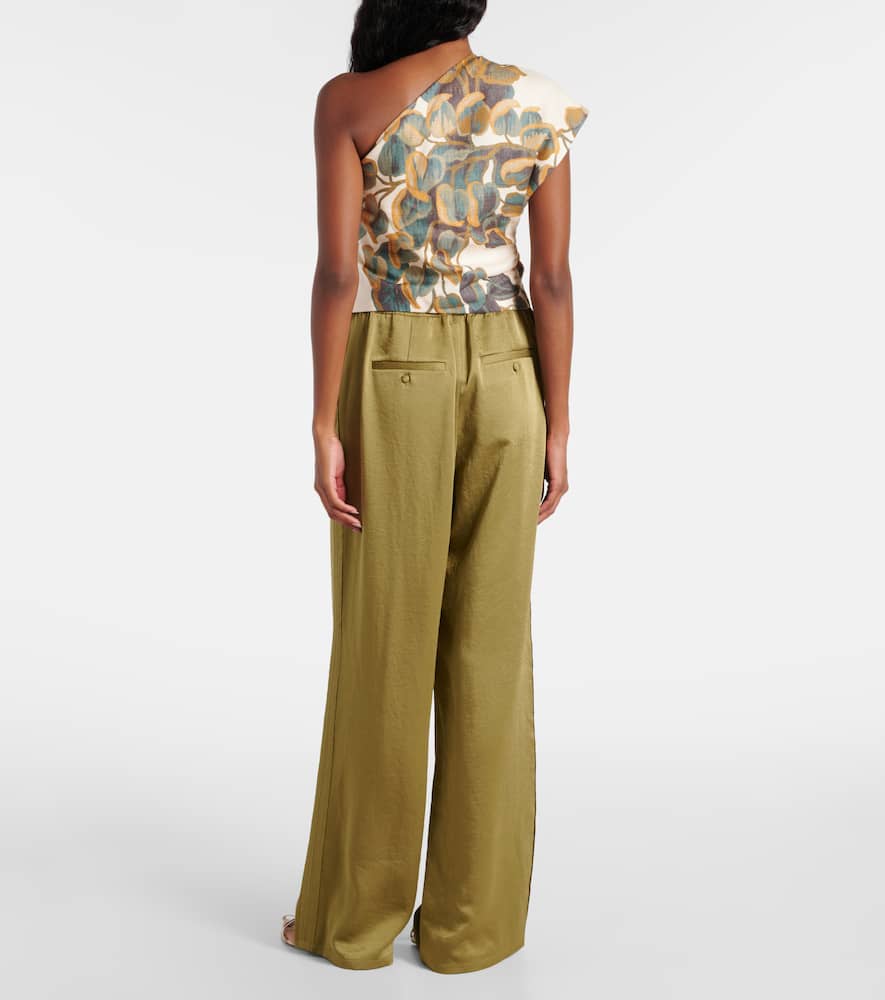Belletto Asymmetric linen crop top