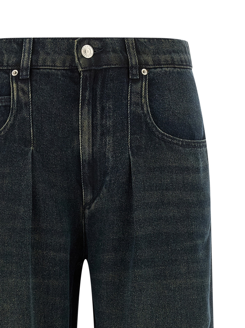 Rodayna Blue Jeans With Logo Patch On The Rear In Denim Woman