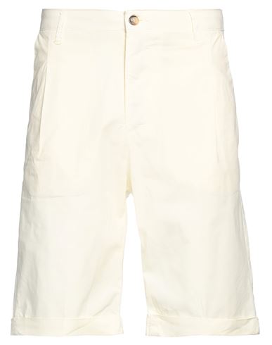 Man Shorts & Bermuda Shorts Ivory Size 28 Cotton, Elastane