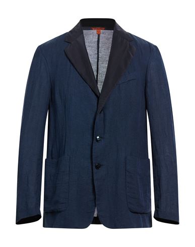 Man Blazer Navy Size 40 Linen, Cotton