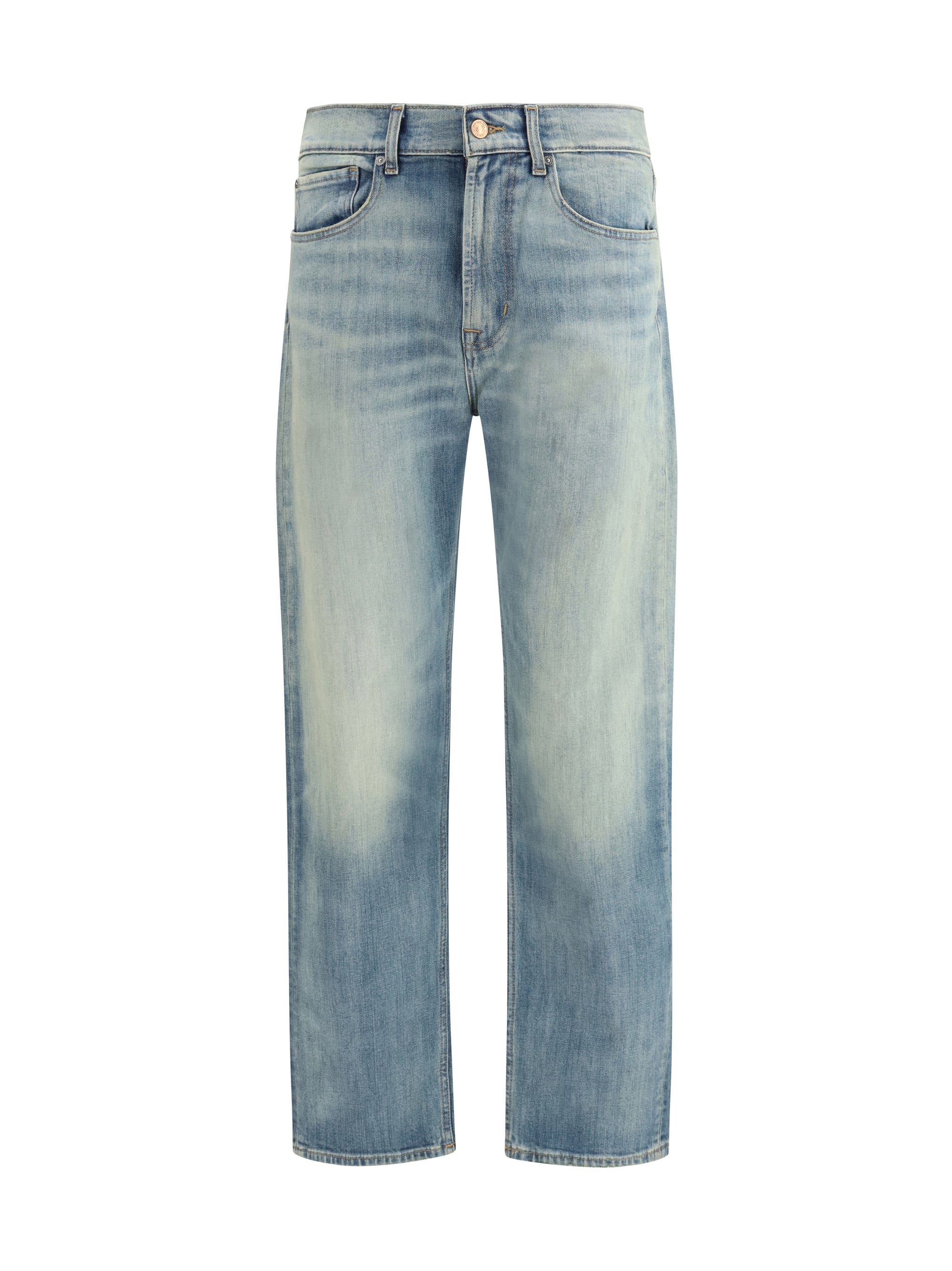 Straight-Fit Cotton-Elastane Jeans — Blue