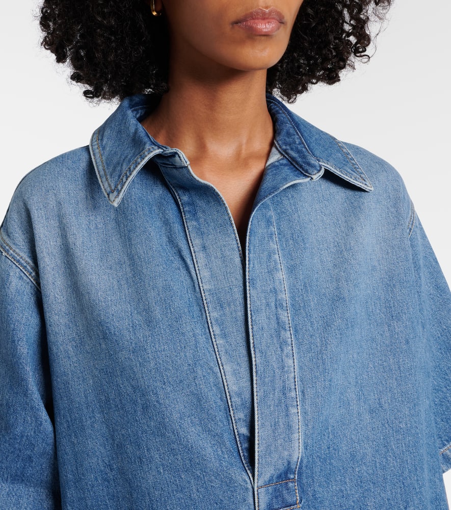 Oversized denim shirt