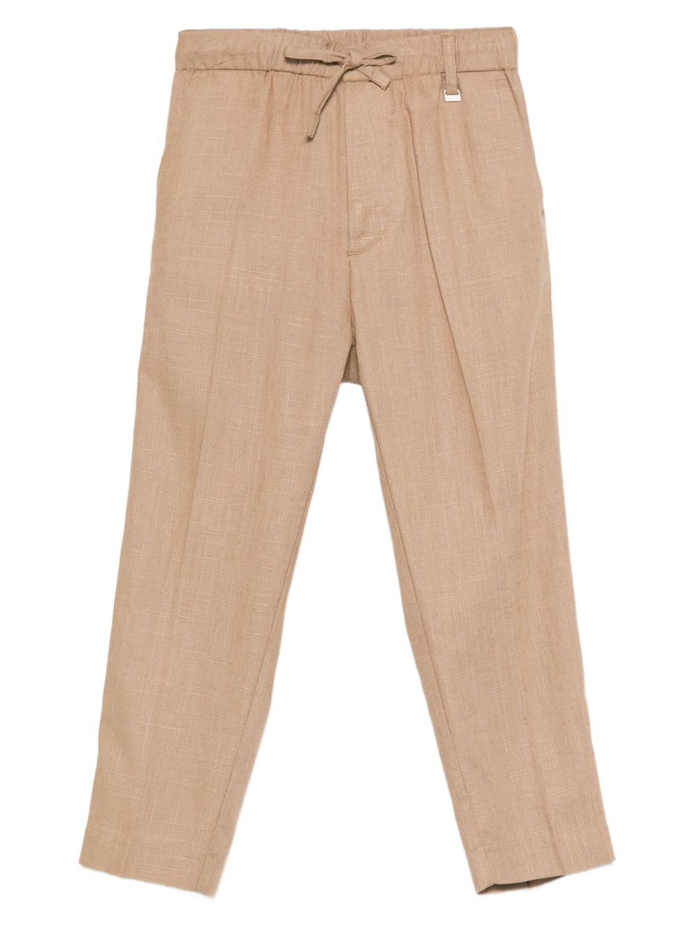 Elasticated-waistband trousers - Brown