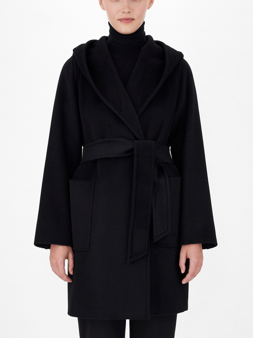 Black Rialto Wool Robe Coat