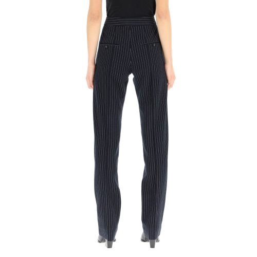 Pinstriped straight-leg trousers