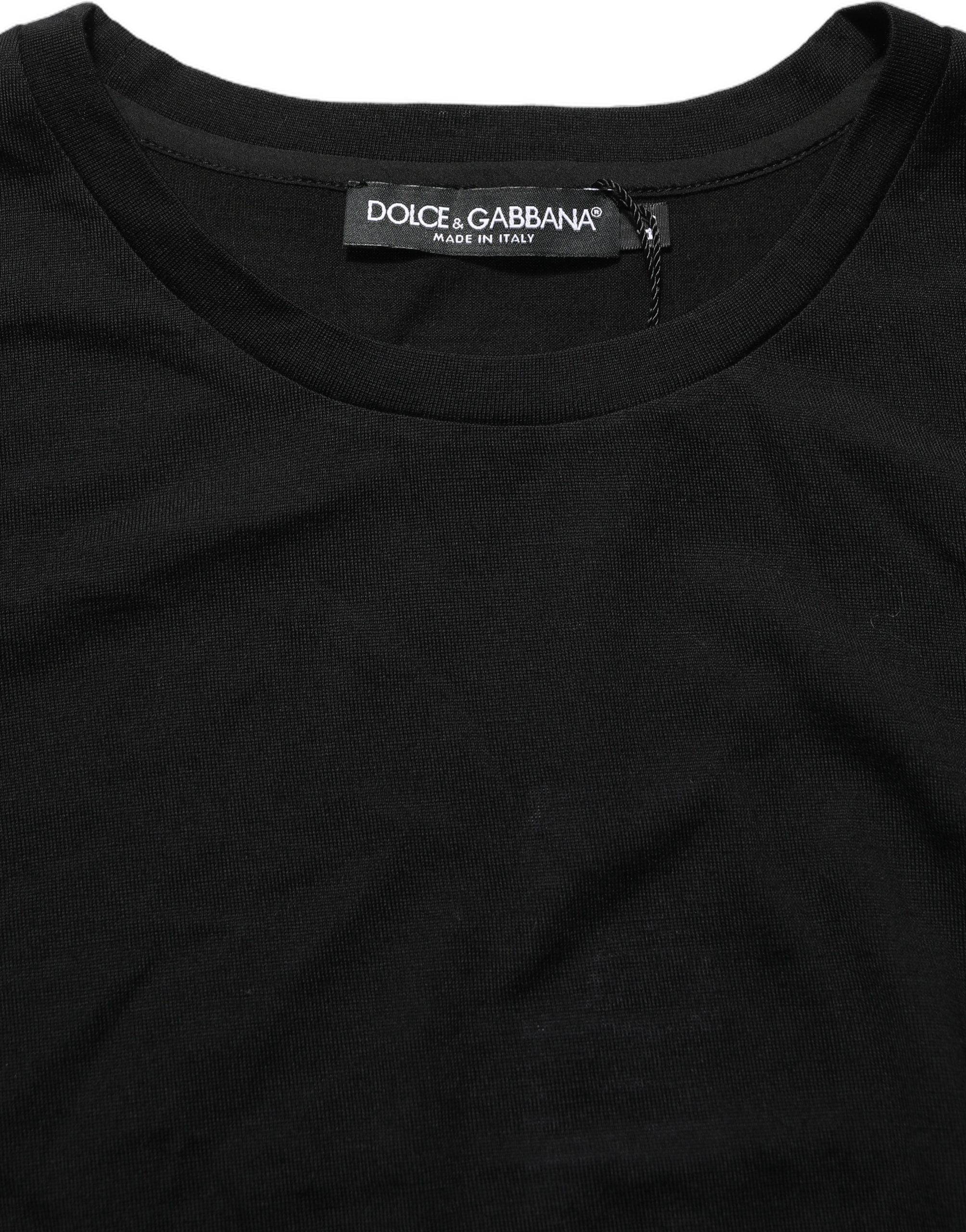 Wool Crew Neck T-Shirt — Black