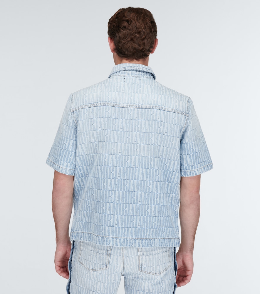 Logo jacquard denim shirt