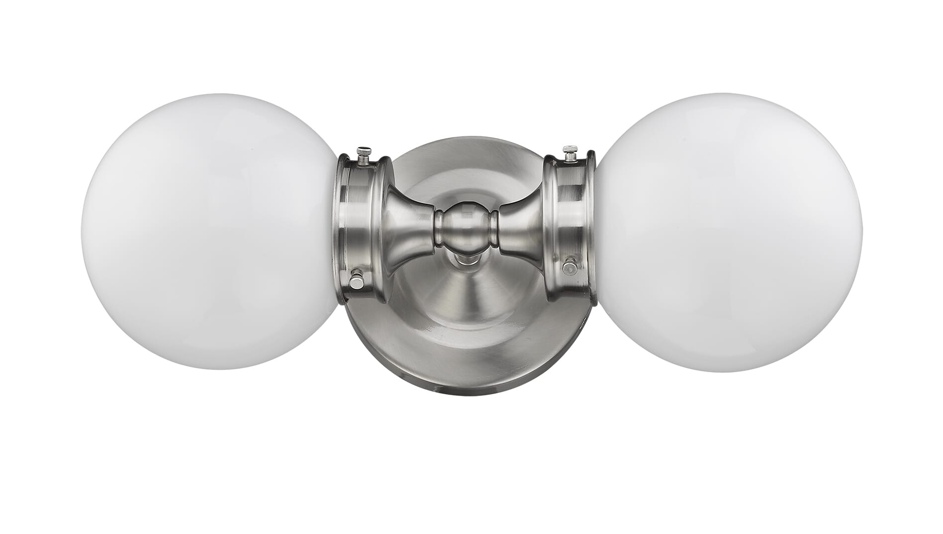 Satin nickel Two Light Vanity from the Fairfax Collection