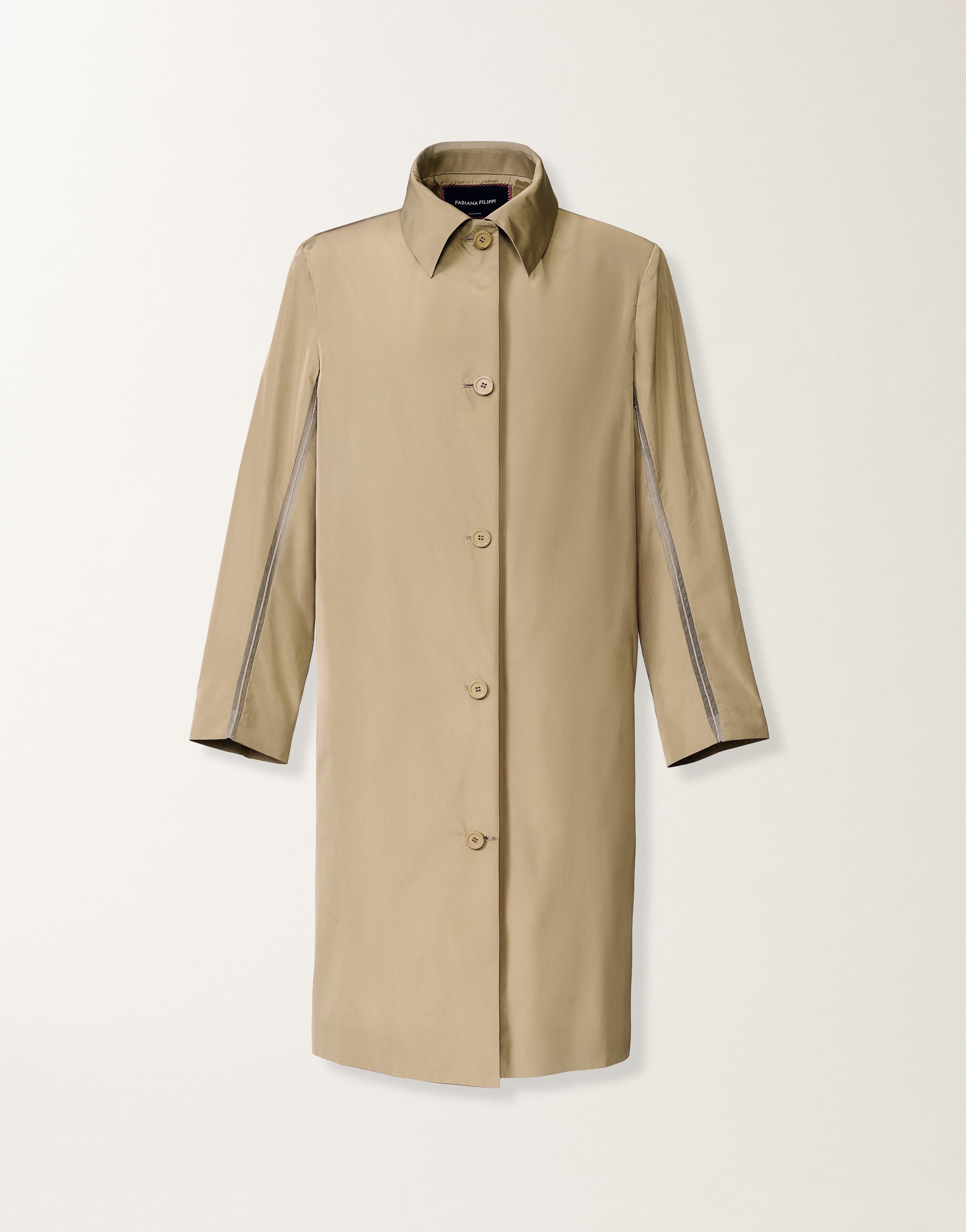Technical taffeta overcoat, khaki