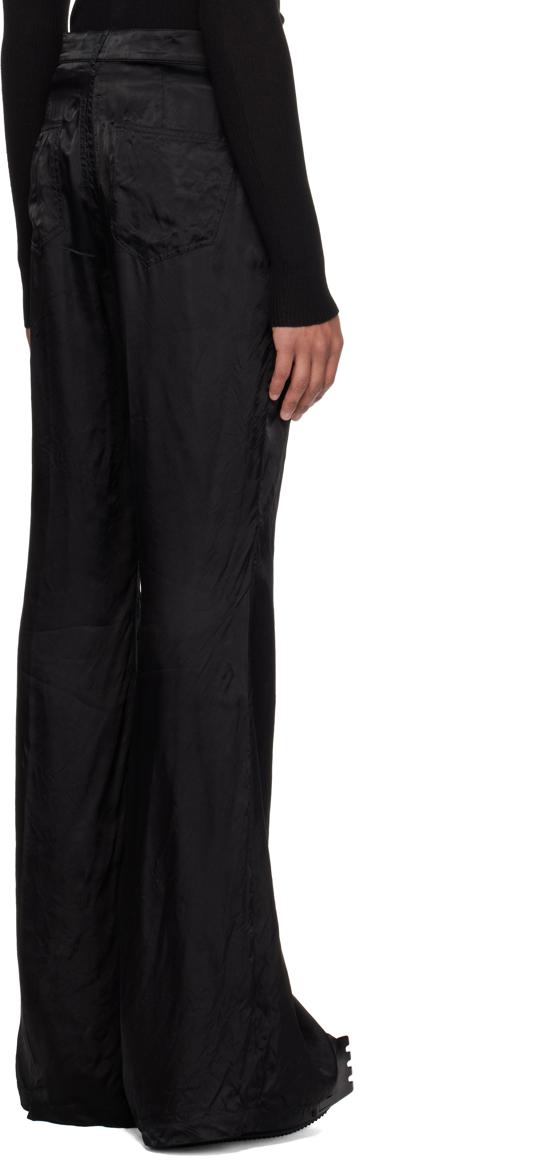 Black Temple Bolan Bootcut Trousers