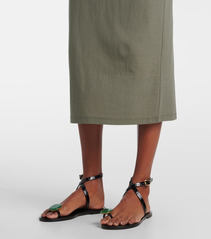Cotton midi skirt