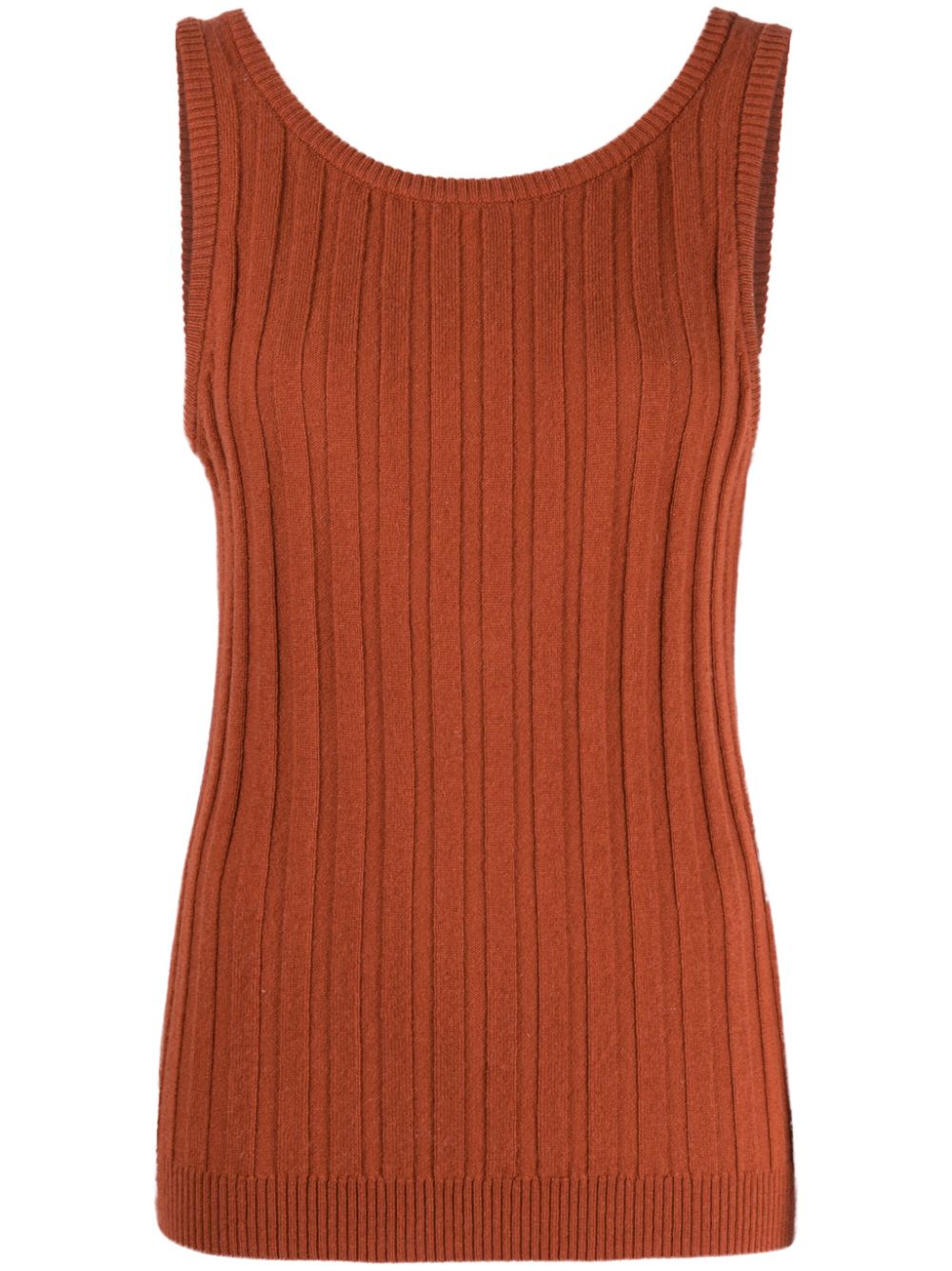 Mara ribbed-knit tank top - Brown