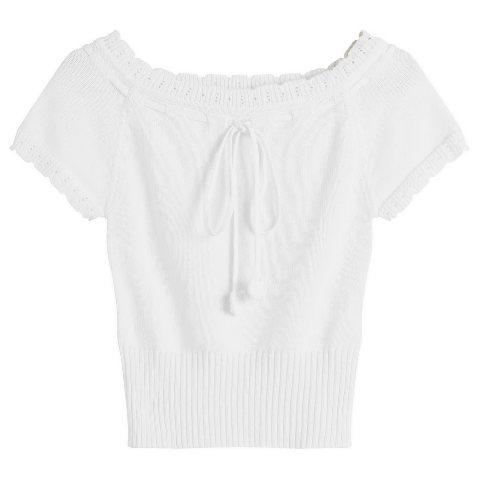 Women's Lace Knit Top in White