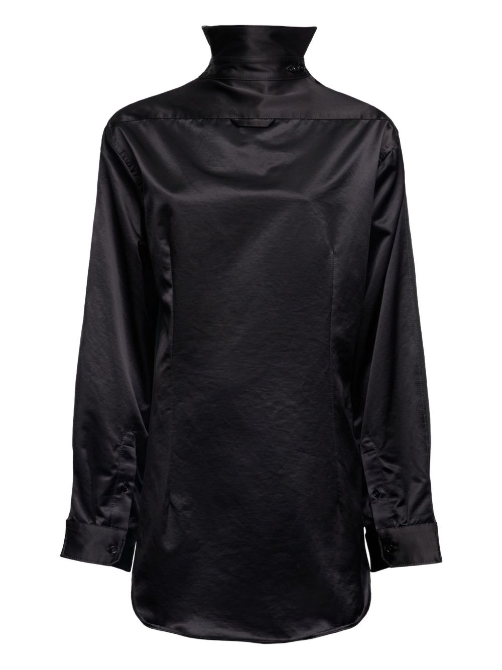 High-neck satin dress - Black