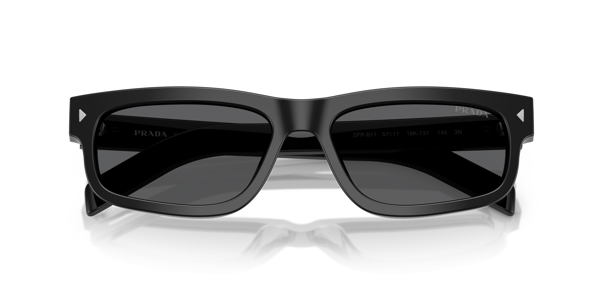 Prada Man Prada PR B11S 16K731 Sunglasses Acetate Black Grey Squared Norma