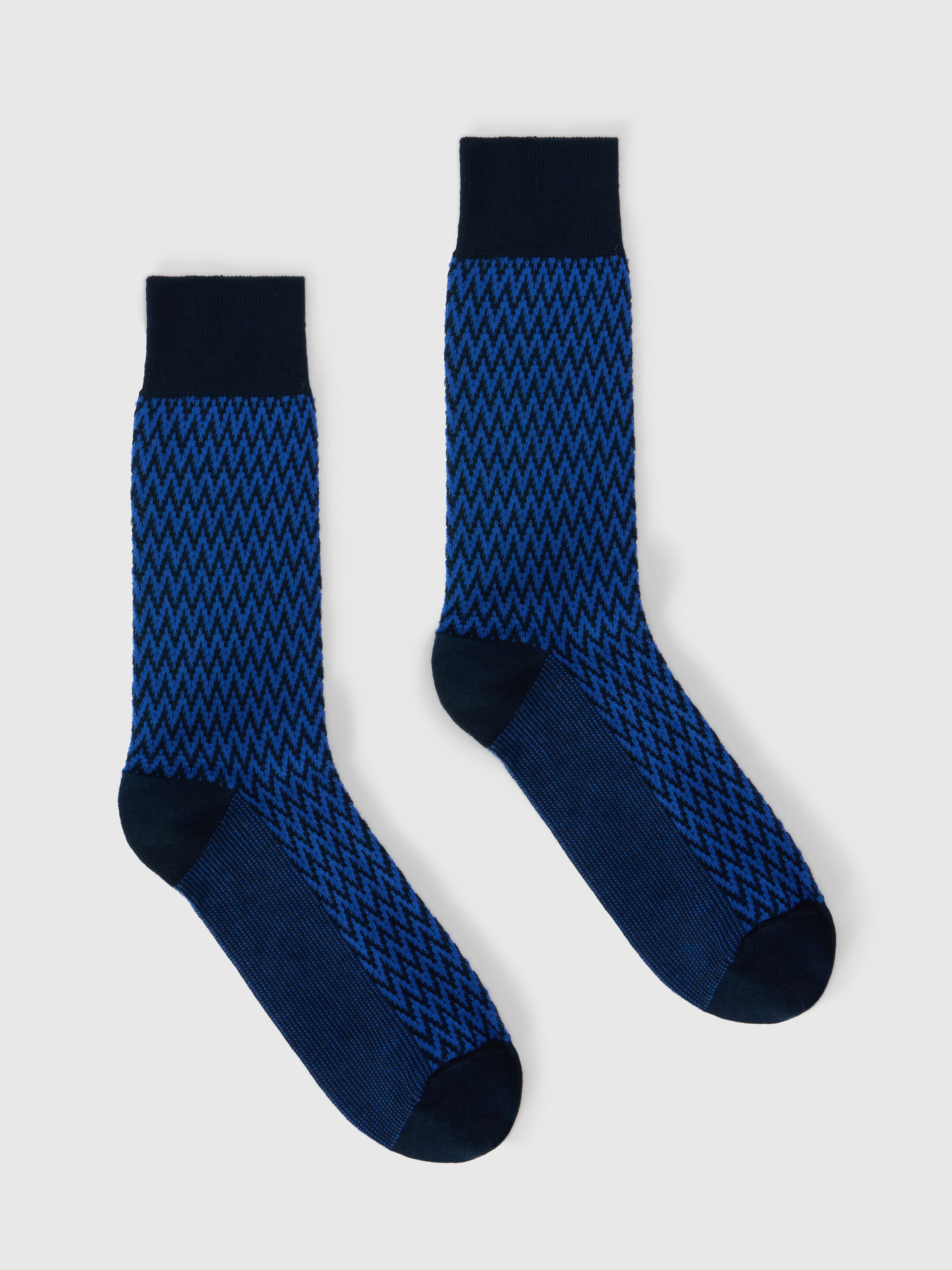 Missoni - Mid-length cotton-blend socks with zigzag pattern, Men, Multicoloured