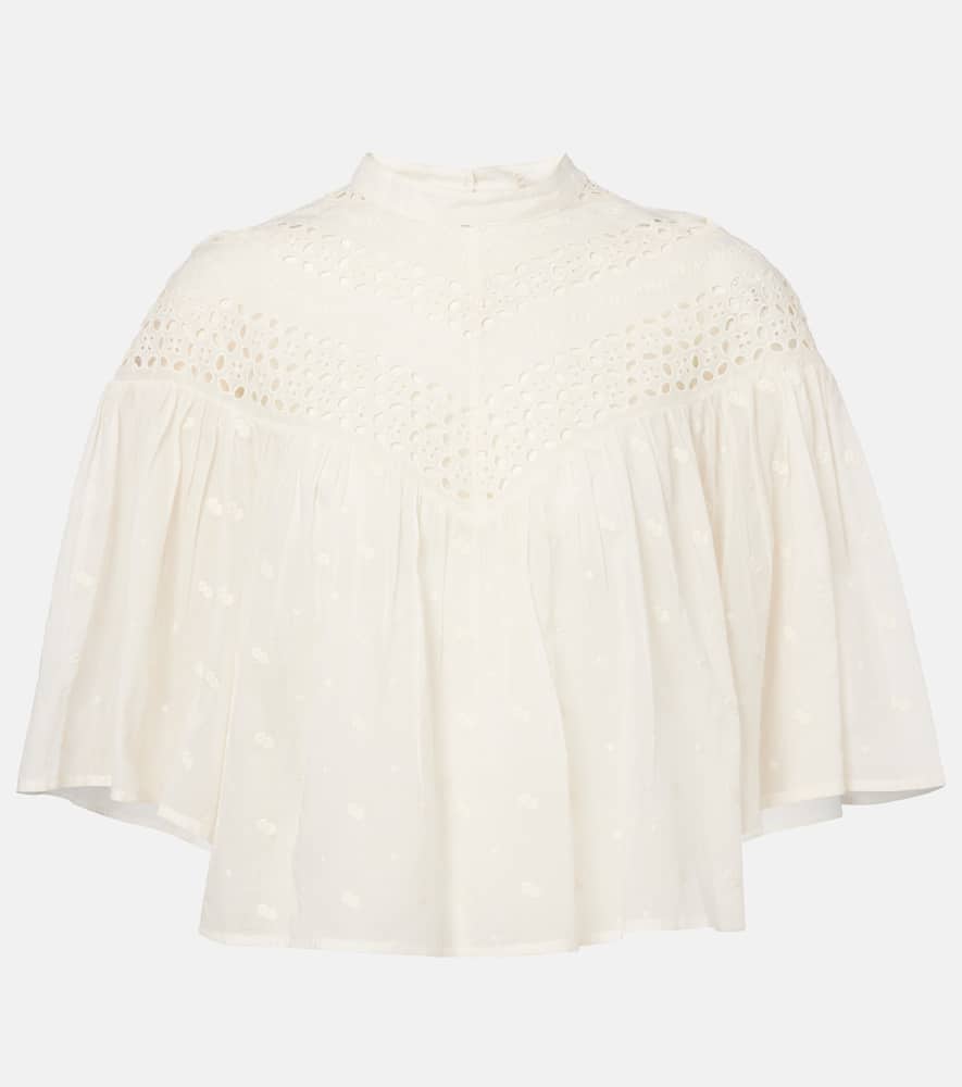 Nili Lotan Mikki embroidered cotton voile top