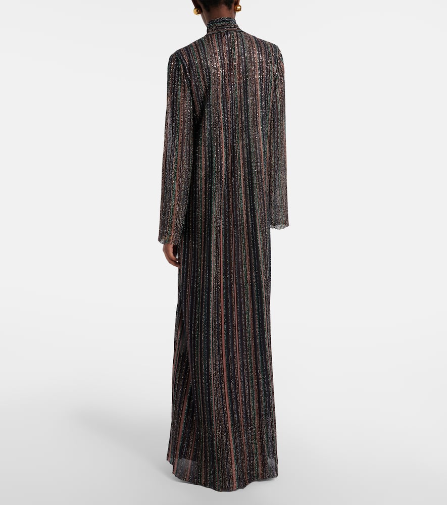 Sequined lamé maxi dress