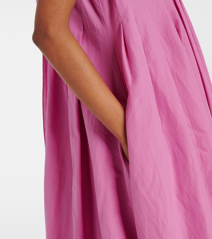 Piega ramie and cotton pleated maxi dress