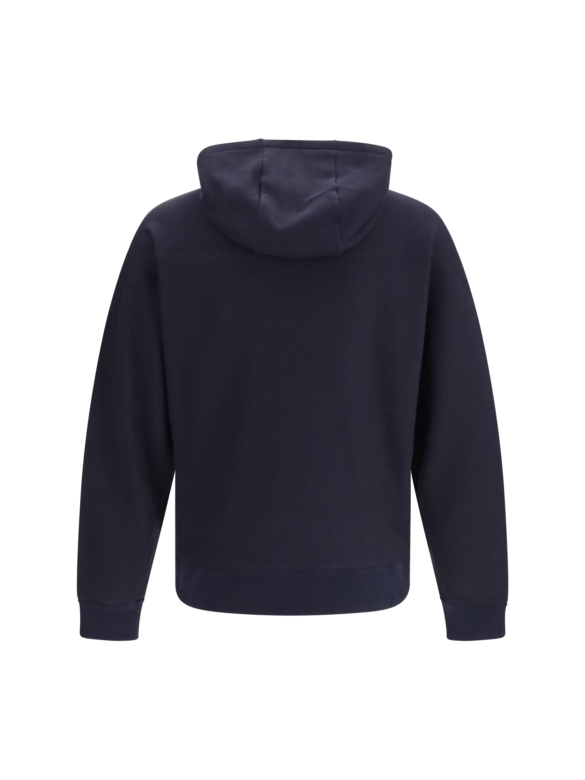Cotton & Cashmere Padded Bomber Hoodie — Navy