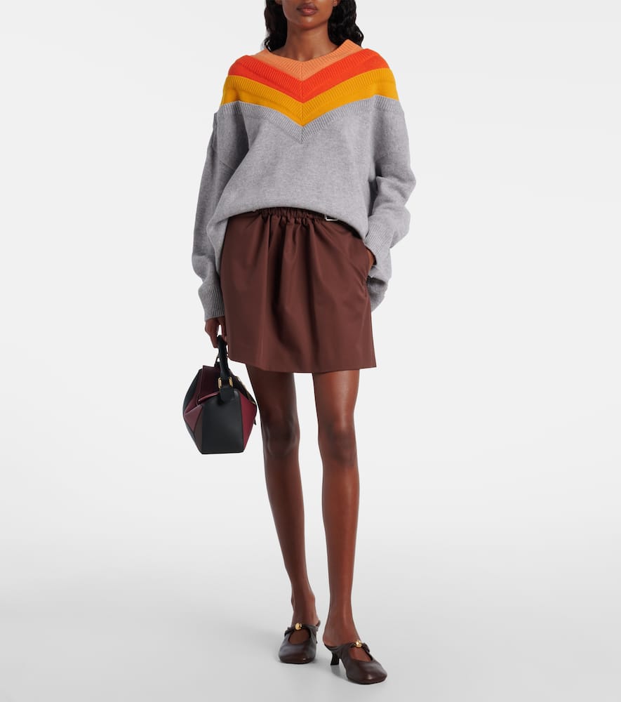Cotton and silk miniskirt