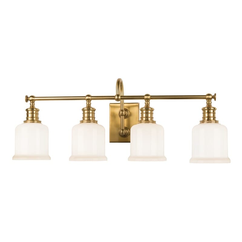 Keswick 4-Light 29" Bathroom Vanity Light in Aged Bra