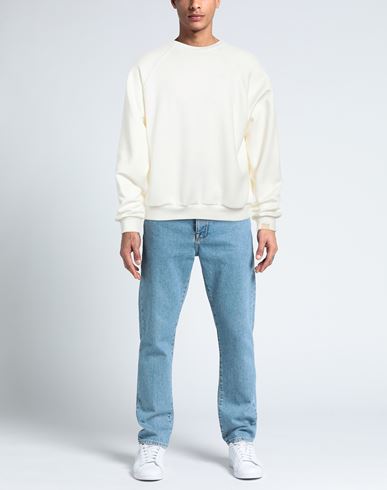 Man Sweatshirt White Size L Polyester, Elastane